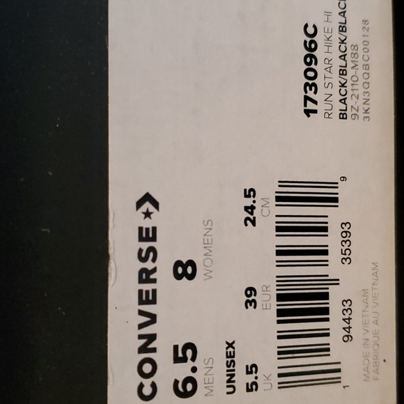 Converse Run Star Hike  Hi Platform Monochrome Unisex Sz: / 173096C - Picture 10 of 10